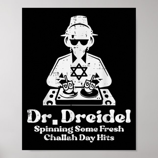 Hanukkah Dreidel Dj Funny Chanukkah Jewish Manar Poster (Framsidan)