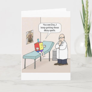 Hanukkah Dreidel Doktor Funny Greeting Card Helgkort