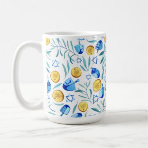 Hanukkah Dreidel judisk Helgdag Mönster Kaffemugg
