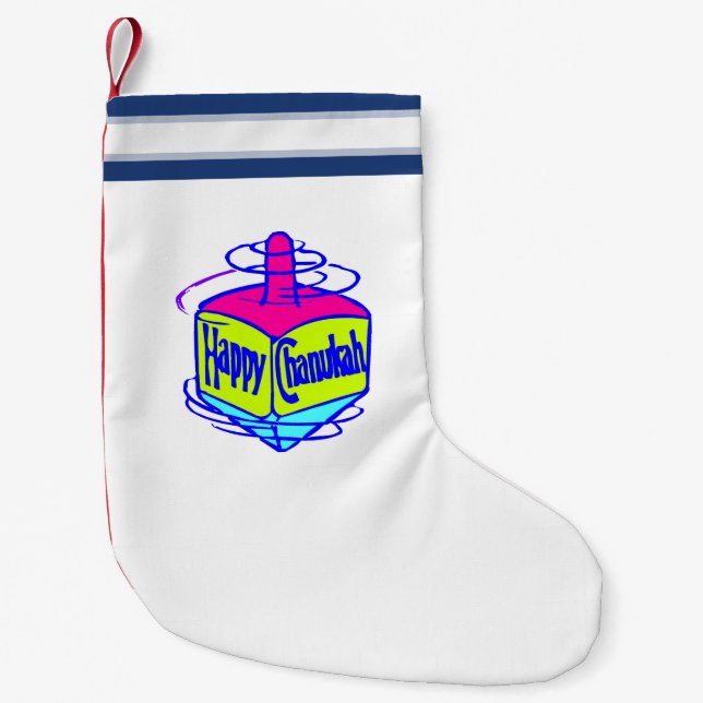 Hanukkah Dreidel Liten Julstrumpa (Framsidan)