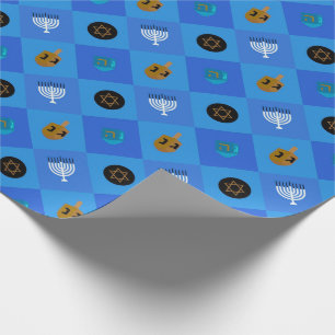 Hanukkah dreidel menorah presentpapper