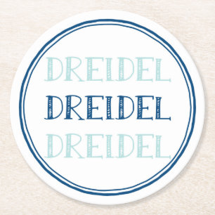 Hanukkah Dreidel Modern Underlägg Papper Rund