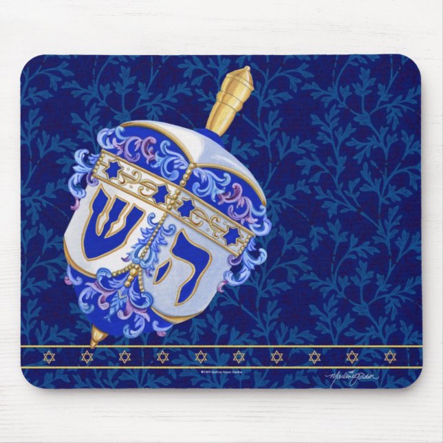 Hanukkah Dreidel Mousepad Musmatta (Framsidan)