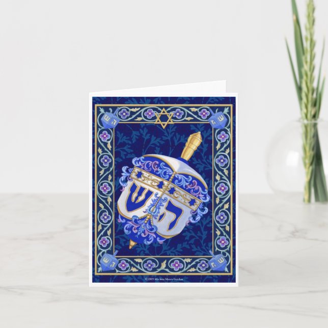 Hanukkah Dreidel Notecard Helgkort (Framsida)