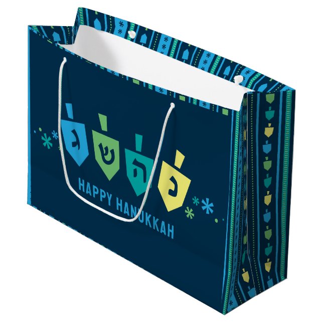 Hanukkah Dreidel Party Gift Bag (Framsidan Vinklad)