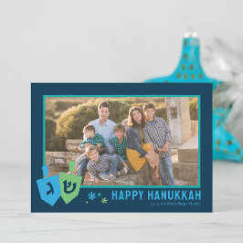 Hanukkah Dreidel Party Personalized Greeting Card Julkort