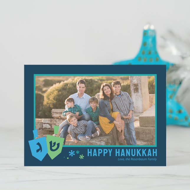 Hanukkah Dreidel Party Personalized Greeting Card Julkort (Skapare uppladdad)