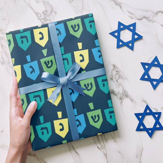 Hanukkah Dreidel Party Presentpapper (Skapare uppladdad)