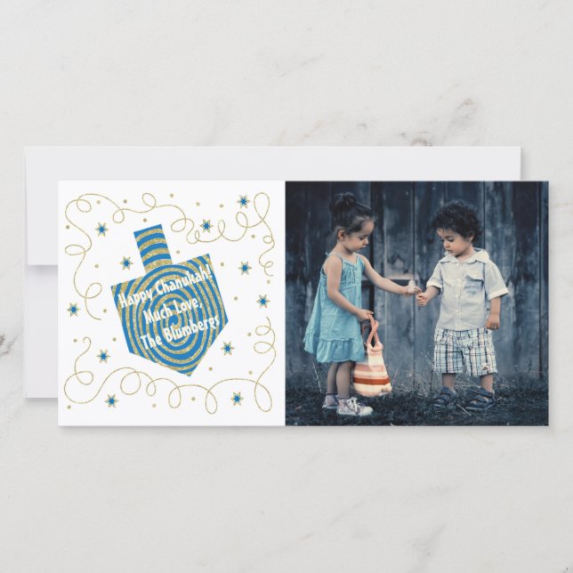 Hanukkah Dreidel Pinjul Julkort (Framsida)