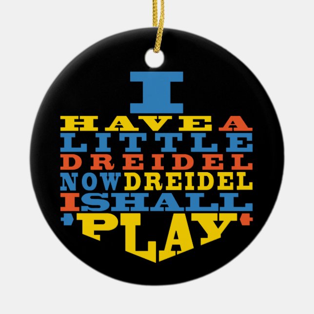 Hanukkah "Dreidel Play"/Circle Ornament (Framsidan)