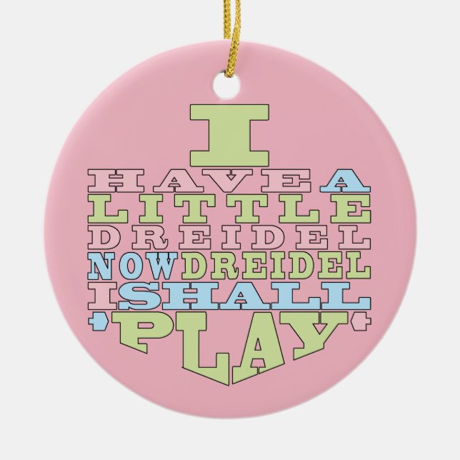 Hanukkah "Dreidel Play"/Circle Ornament (Framsidan)
