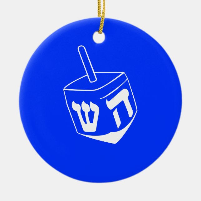Hanukkah Dreidel prydnad Julgransprydnad Keramik (Framsidan)
