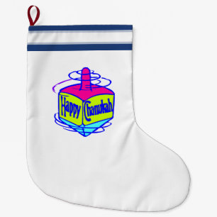 Hanukkah Dreidel Stor Julstrumpa