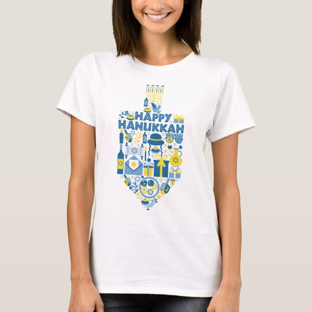 Hanukkah Dreidel T Shirt (Framsida)