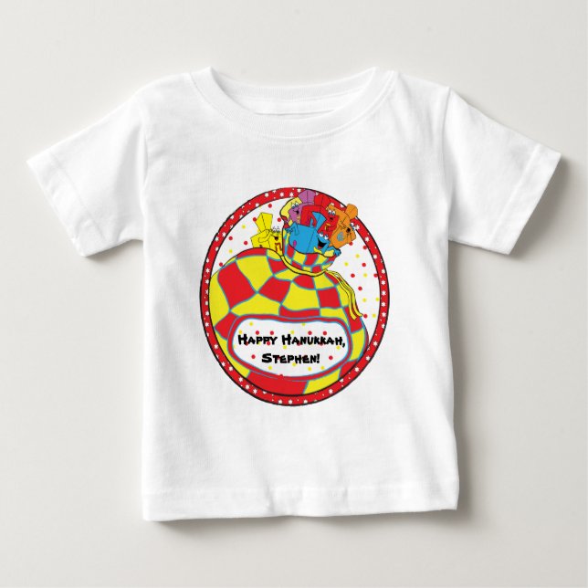 Hanukkah Dreidels Baby T-shirt (Framsida)