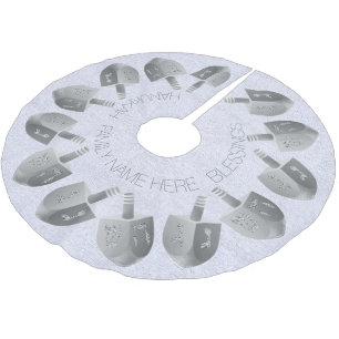 Hanukkah Dreidels Faux Silver Bling Chrismukkah Julgransmatta Borstad Polyester