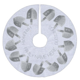 Hanukkah Dreidels Faux Silver Bling Chrismukkah Julgransmatta Borstad Polyester