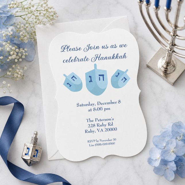 Hanukkah Dreidels-fest Inbjudningar (Skapare uppladdad)