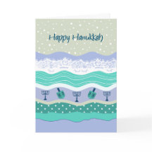 Hanukkah Dreidels Menorah Snöre-vykort
