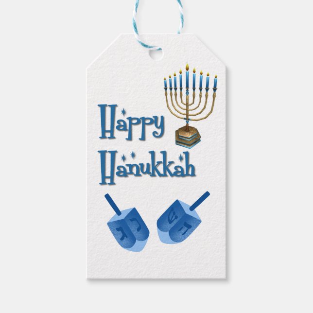 Hanukkah Dreidels Presentetikett (Framsidan)