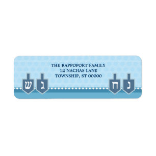 Hanukkah Dreidels Return-adressetikett Returadress Etikett