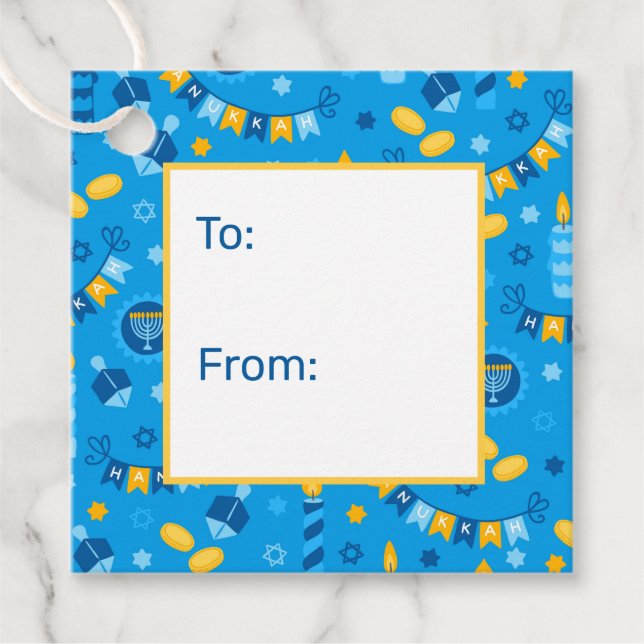 Hanukkah Dreidels till från Gåvor Etiketter (Framsida)