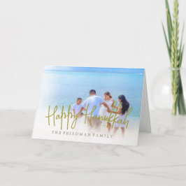 Hanukkah Familjefoto Kärlek Ljus Hälsning Kort