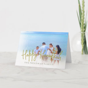 Hanukkah Familjefoto Kärlek Ljus Hälsning Kort