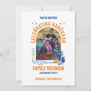 HANUKKAH FAMILY REUNION Anpassade Photo Inbjudningar