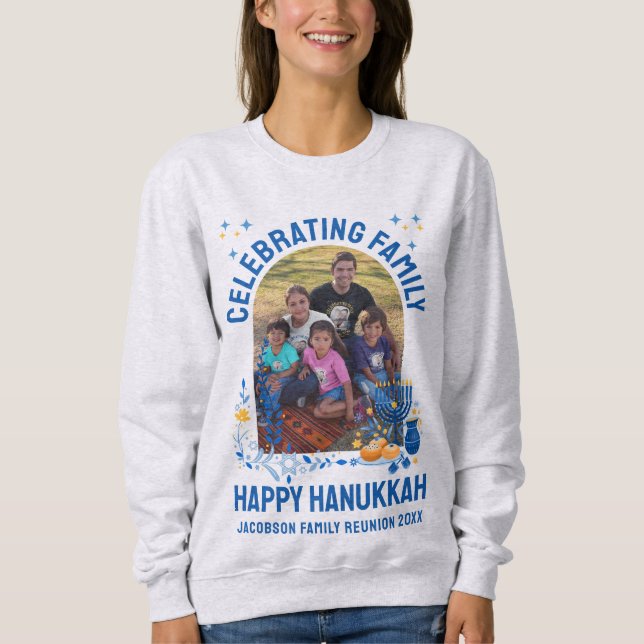 HANUKKAH FAMILY REUNION Anpassade Photo T Shirt (Framsida)