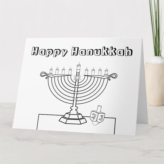 Hanukkah färgar mig kortet kort (Framsida)