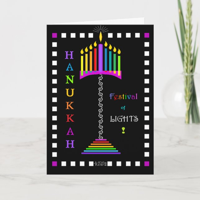 Hanukkah, festival för Ljus-kortet Kort (Framsida)