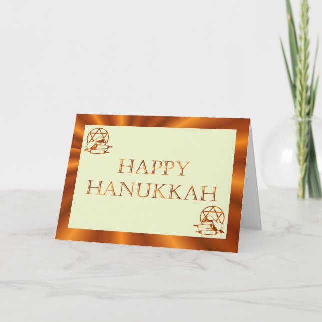 Hanukkah Festival Light Candles scrollss Jewish Helgkort (Framsida)