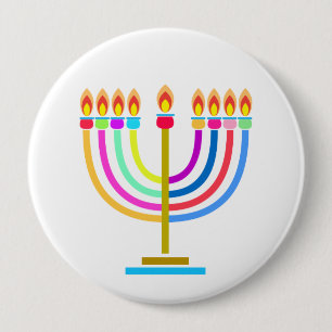 Hanukkah Festival Menorah dekorativ regnbåge färg Knapp