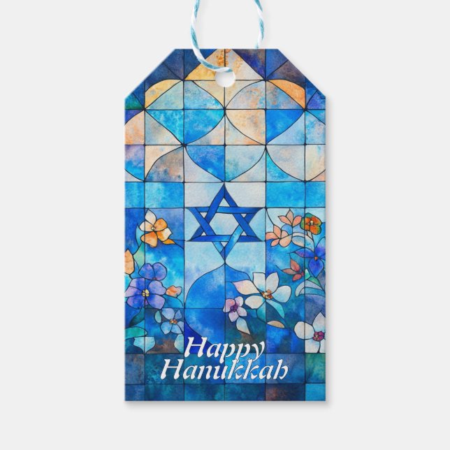 Hanukkah Festival of Lights Delight Presentetikett (Framsidan)