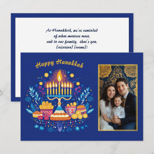 Hanukkah Festival of Ljus Photo Charm ✡️ Julkort