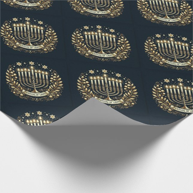 Hanukkah Festival of Ljus Wrapping Papper Presentpapper (Hörn)