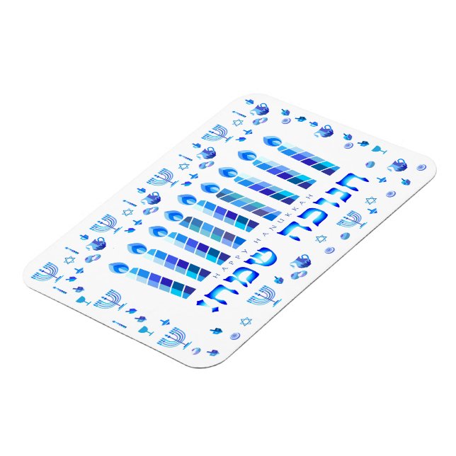 Hanukkah Festival Party Blue Ornament Magnet (Vänstra Sidan)