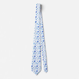Hanukkah Festival Party Trendig Blue Doodle Mönste Slips