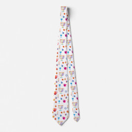 Hanukkah Festival Party Trendig Blue Doodle Mönste Slips