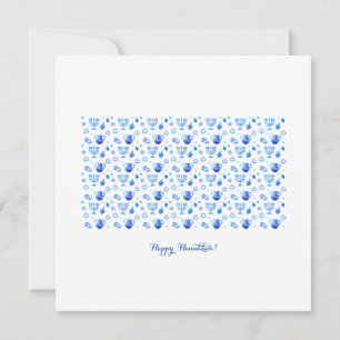 Hanukkah Festival Party Trendig Blue OrnamCard