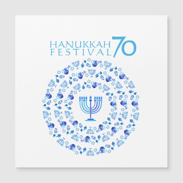 Hanukkah-festivalen 70:e magnetkortet (Framsida)