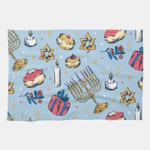 Hanukkah-festivalen för Ljus Mönster-gåvor Kökshandduk