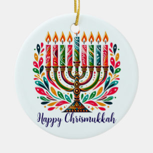 Hanukkah-festivalen i Ljus Julgransprydnad Keramik