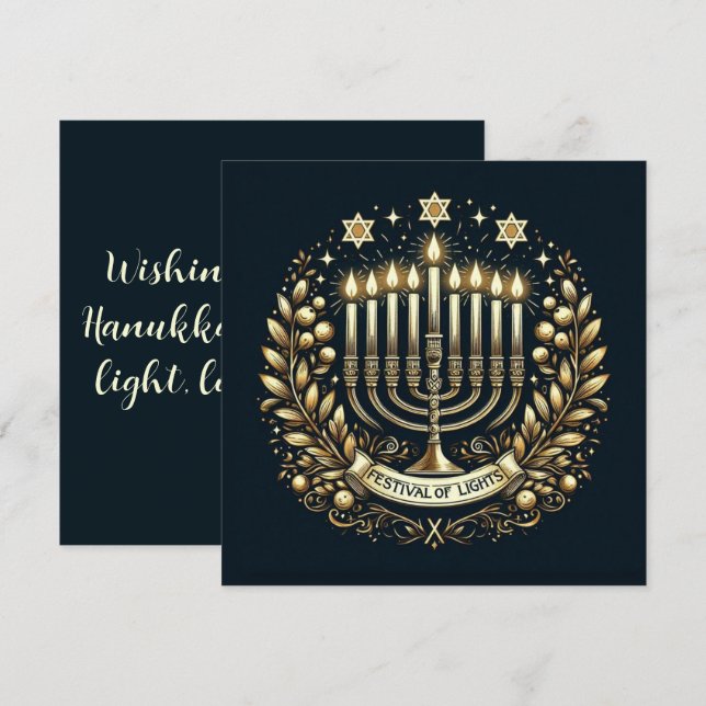 Hanukkah-festivalen i Ljus Kort (Fram/baksida)