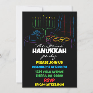 Hanukkah Festsbord av Ljus Inbjudningar