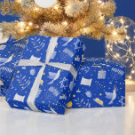 Hanukkah Firande Blue Background Presentpapper<br><div class="desc">Hanukkah Firande Blue Background. Söt Hanukkah mönster. © Rosemarie Guieb</div>