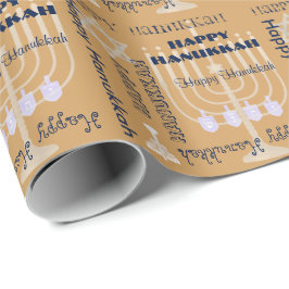Hanukkah för U-plockafärg lyckliga symboler & text Presentpapper