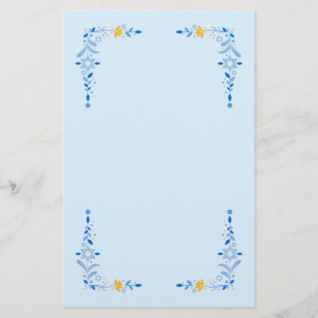 Hanukkah Framed Stationery Brevpapper (Framsida)