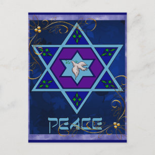 Hanukkah fredkonst helg vykort